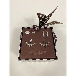 Henri Bendel Earring Set – Star, Moon, Bar & Spike Designs in Gift Box, NWT